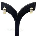 Patentzáras arany fülbevaló fehér-sárga színű