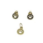 14 Karátos arany mancsos stekkeres fülbevaló+medál