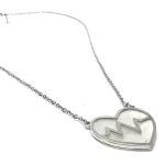 14 Karátos lánc, szív alakú fehérarany medállal