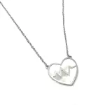 14 Karátos lánc, szív alakú fehérarany medállal