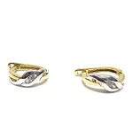 14 karátos fehér-sárga arany köves, francia záras fülbevaló 