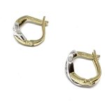 14 karátos fehér-sárga arany köves, francia záras fülbevaló 