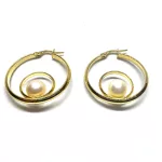 14 Karátos sorompó záras, gyöngyös arany fülbevaló