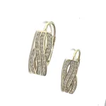 14 Karátos patent záras, köves arany fülbevaló