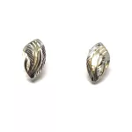 14 Karátos francia záras, fehér-sárga arany fülbevaló