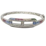 Ezüst karperec, színes kövekkel