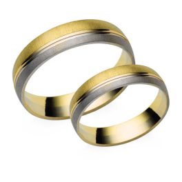   14 Karátos fehér-sárga arany karikagyűrű pár, választható méretbe