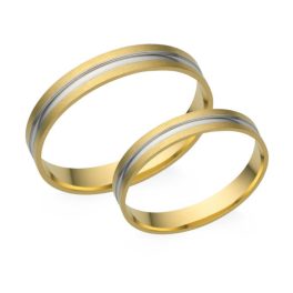   14 Karátos fehér-sárga arany karikagyűrű pár, választható méretbe
